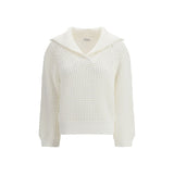 Brunello Cucinelli Sweatshirt Blanc en Coton pour Femmes