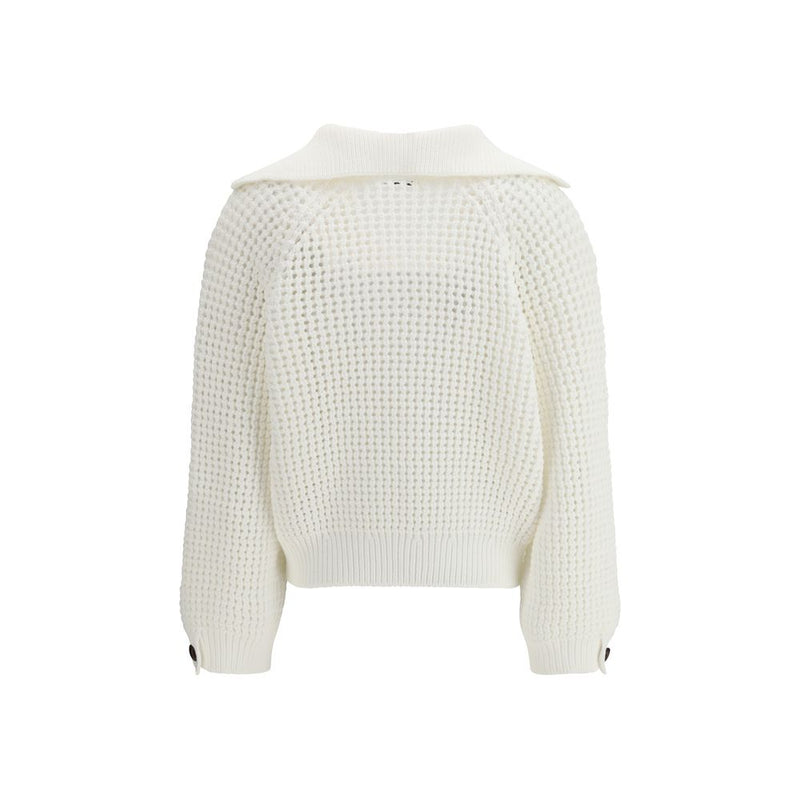 Brunello Cucinelli White Cotton Sweatshirt for Women - Elegant Knitwear