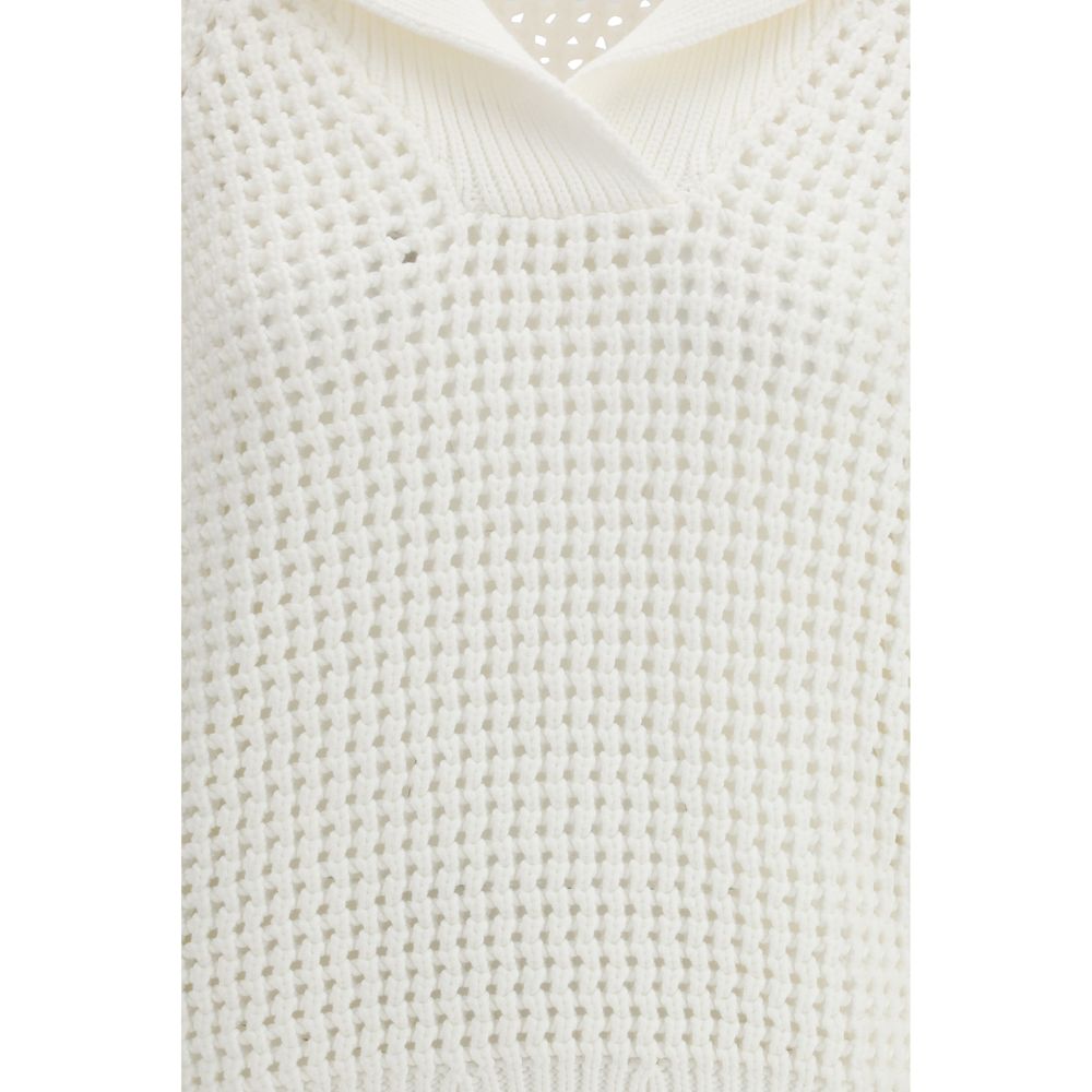 Brunello Cucinelli Sweatshirt Blanc en Coton pour Femmes
