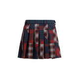Miu Miu Multicolor Fleece Wool Mini Skirt - Modern Tartan Style