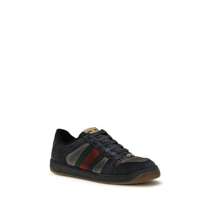Gucci zwarte kalfsleren Bos Taurus lage sneakers