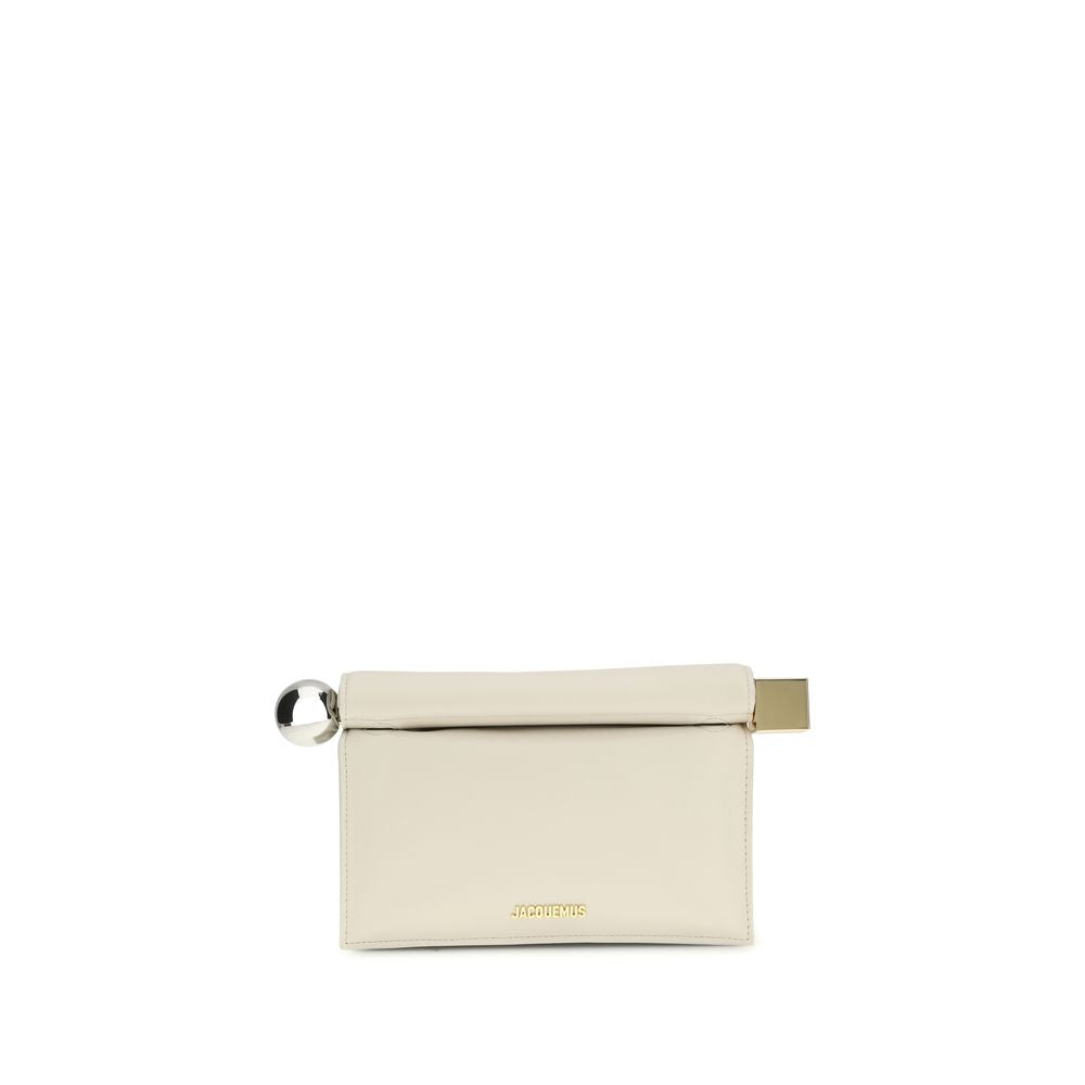 Pochette Bos Taurus en cuir de veau crème Jacquemus