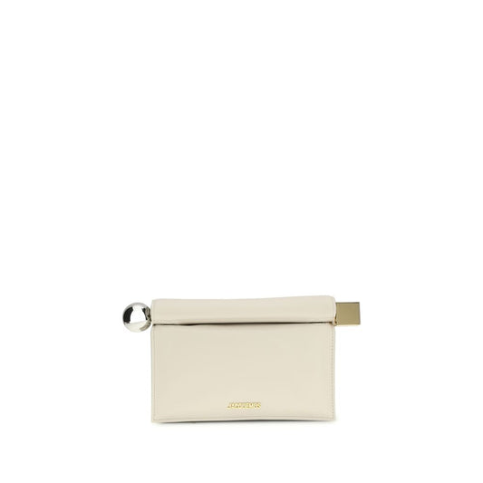 Pochette Bos Taurus en cuir de veau crème Jacquemus