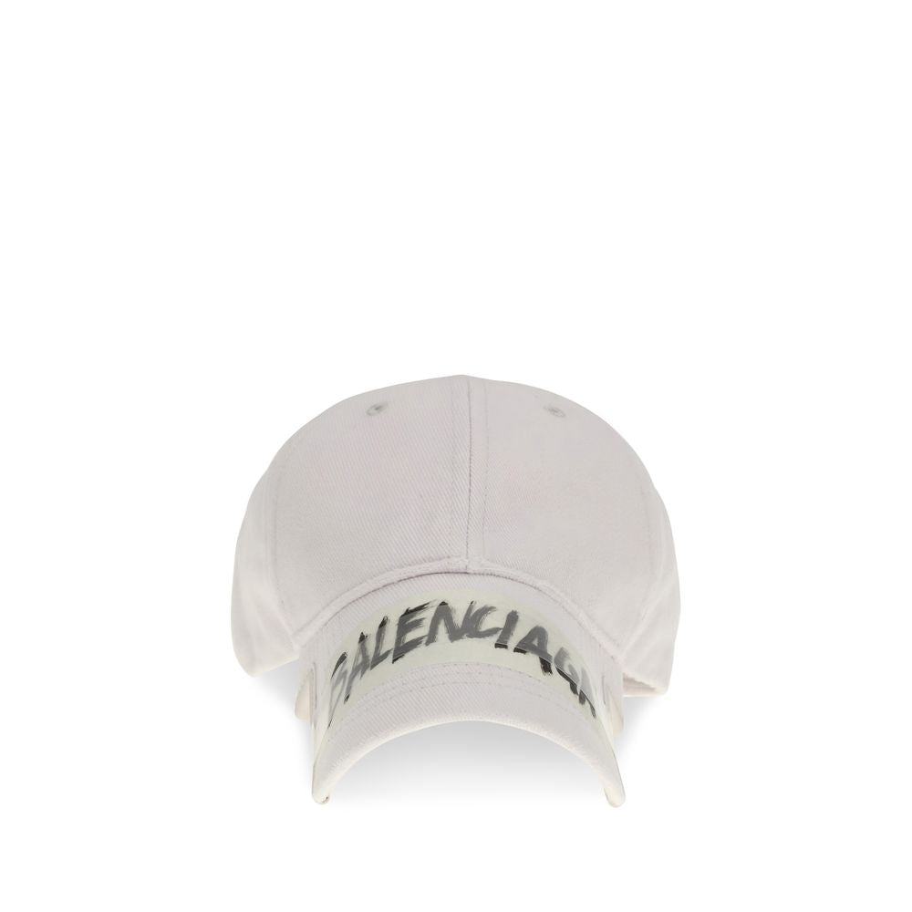 Casquette Balenciaga en coton blanc (casquette de baseball)