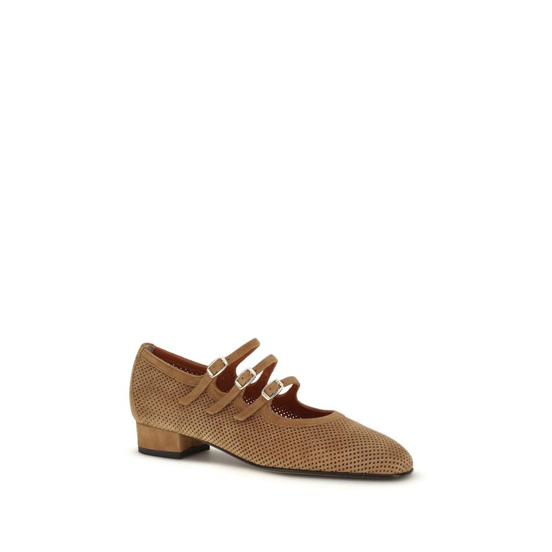 Carel Paris Ariana Beige Calf Leather Ballet Flats