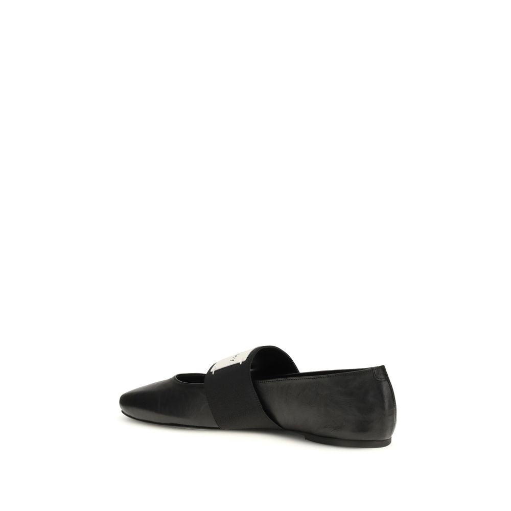 Givenchy Black Lambskin Sliced Square Ballerinas