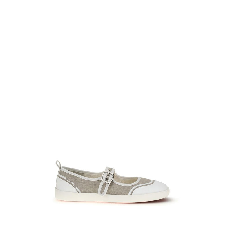 Carel Paris Beige Cotton Ballet Flats for Women - Stylish Comfort