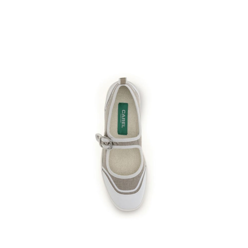 Carel Paris Beige Cotton Ballet Flats for Women - Stylish Comfort