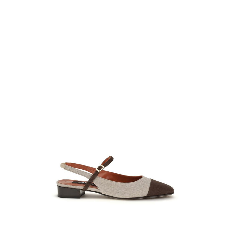 Carel Paris Oceano Beige Cotton Ballet Flats for Women