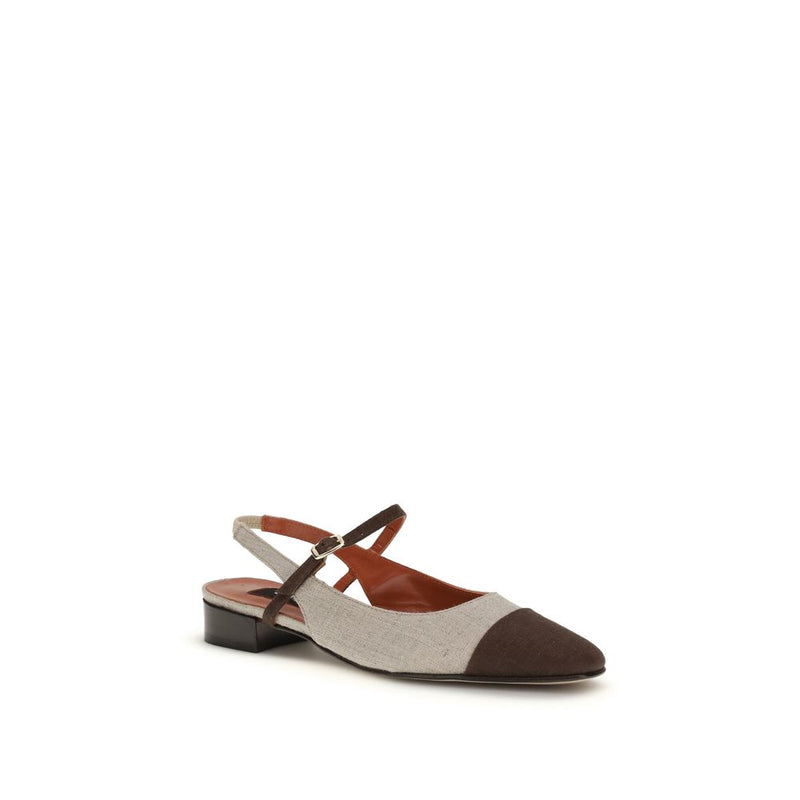 Carel Paris Oceano Beige Cotton Ballet Flats for Women