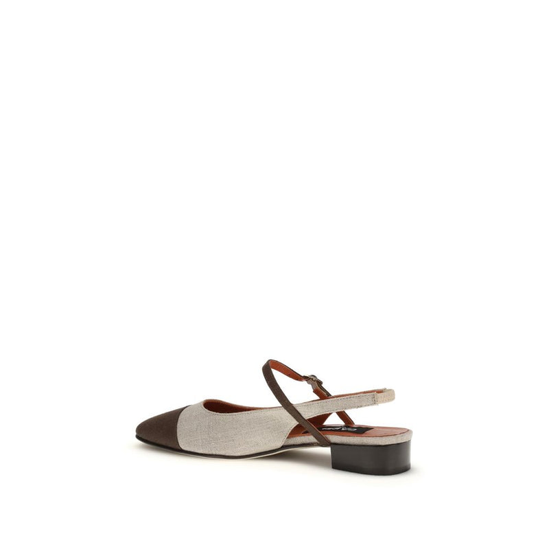 Carel Paris Oceano Beige Cotton Ballet Flats for Women