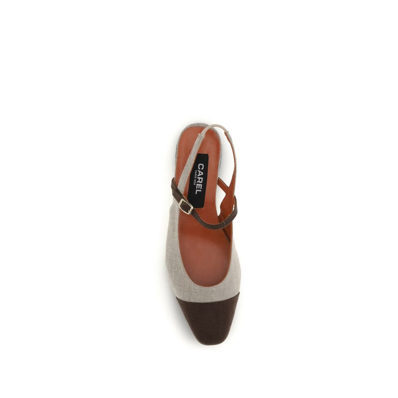 Carel Paris Oceano Beige Cotton Ballet Flats for Women