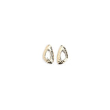 Self-Portrait Gold Brass Earrings - Hammered Crystal Design