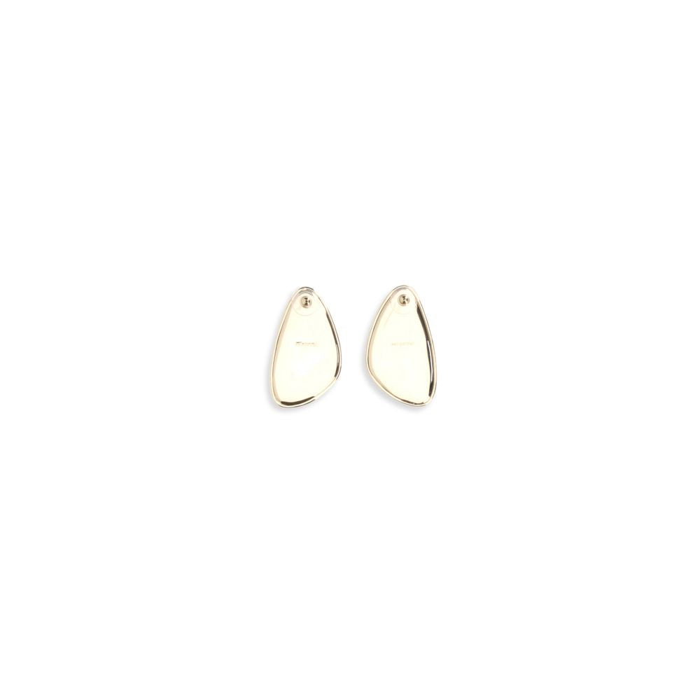 Self-Portrait Gold Brass Earrings - Hammered Crystal Design