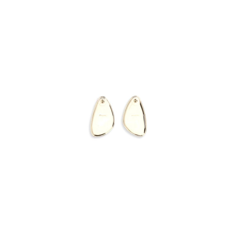 Self-Portrait Gold Brass Earrings - Hammered Crystal Design
