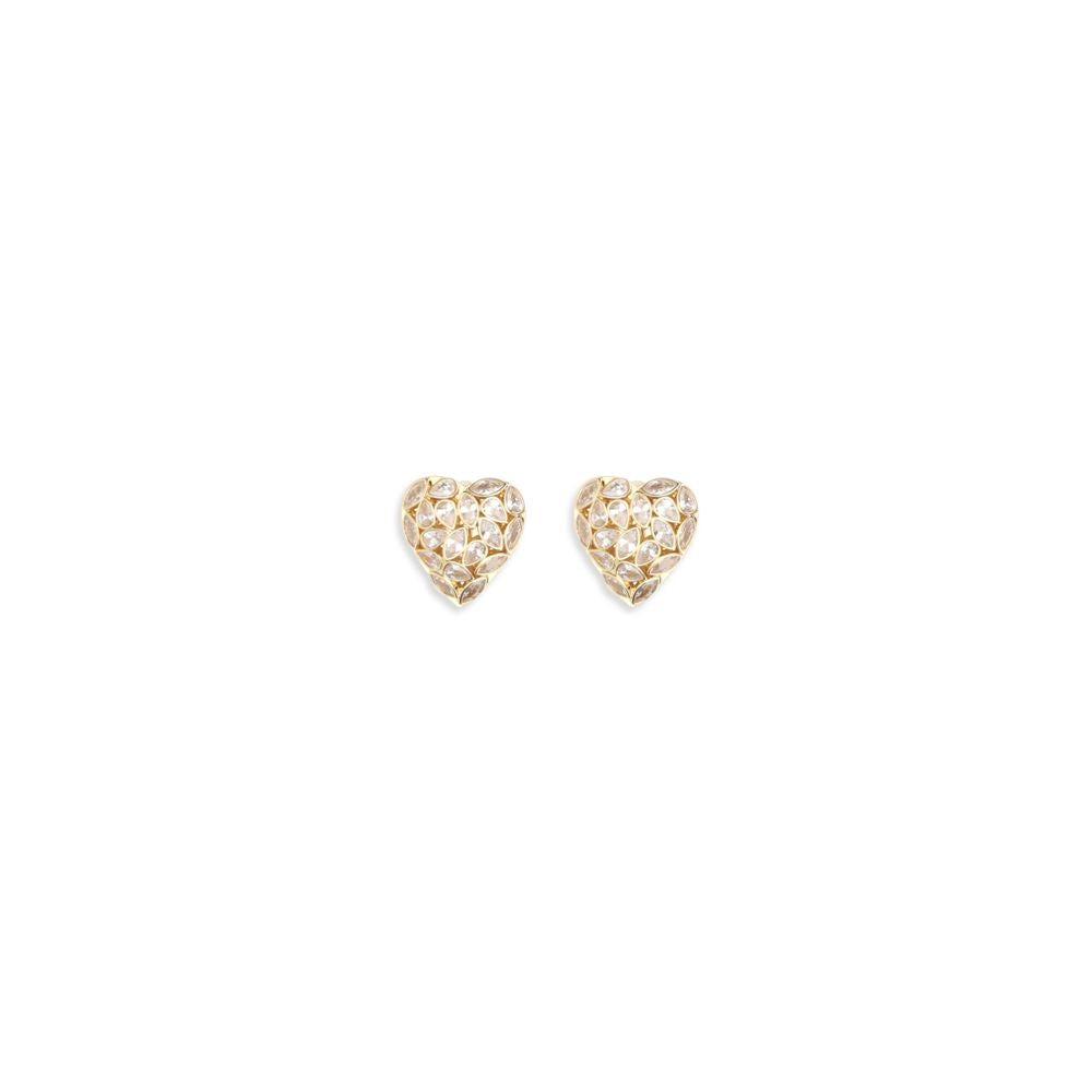 Self-Portrait Gold Brass Earrings with Crystals