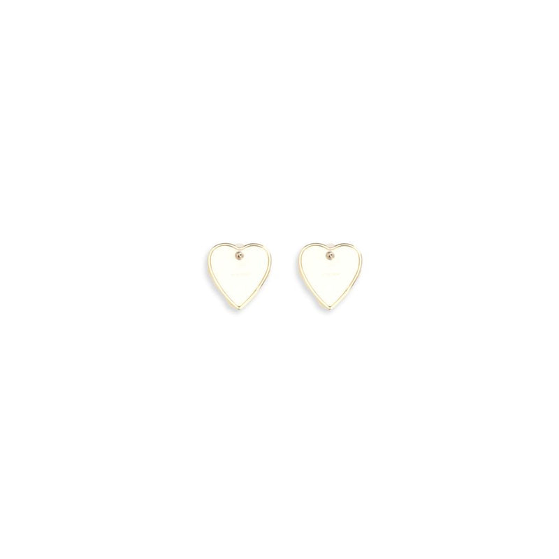 Self-Portrait Gold Brass Earrings with Crystals - Heart Design