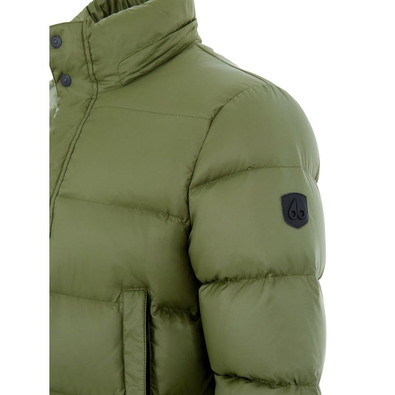 Moose Knuckles Army Nylon Coat - Green Padded Jacket for Men