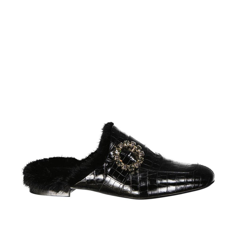 Eleventy Black Calfskin Mules for Women - Elegant & Comfortable