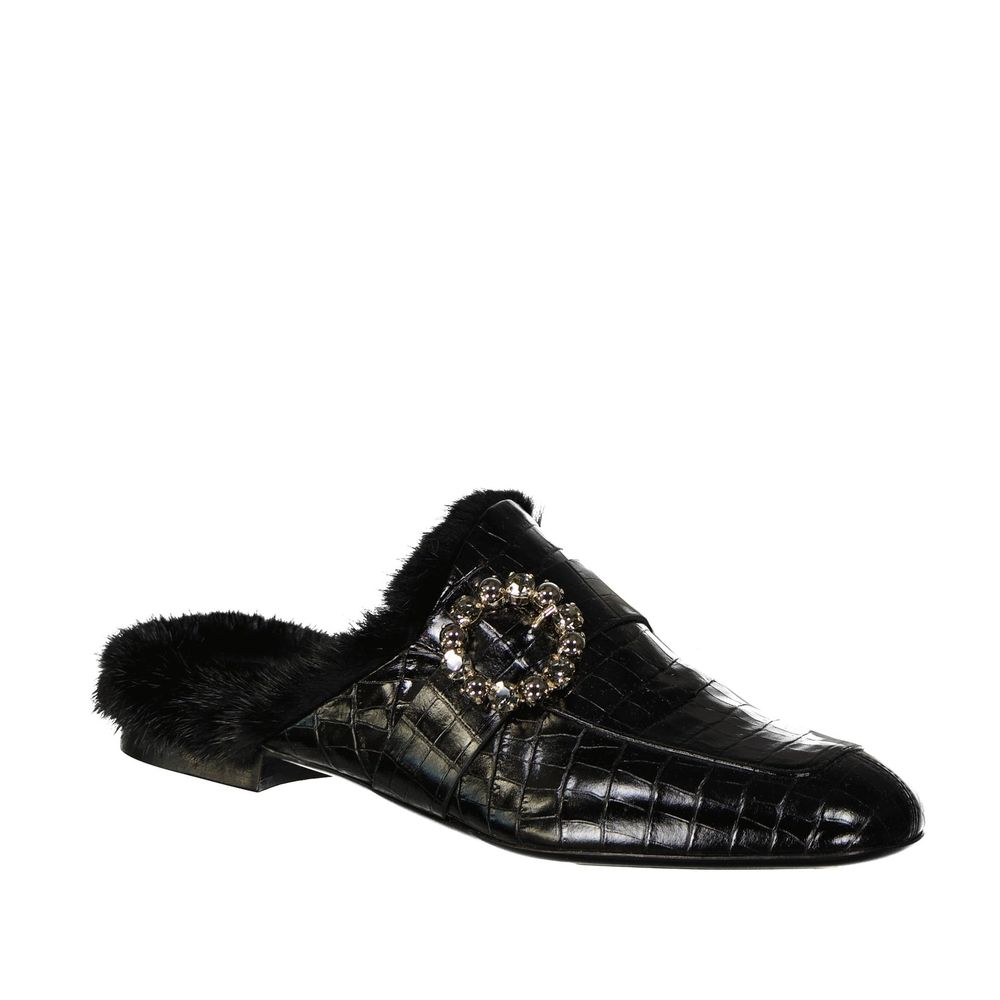 Eleventy Black Calfskin Mules for Women - Elegant & Comfortable