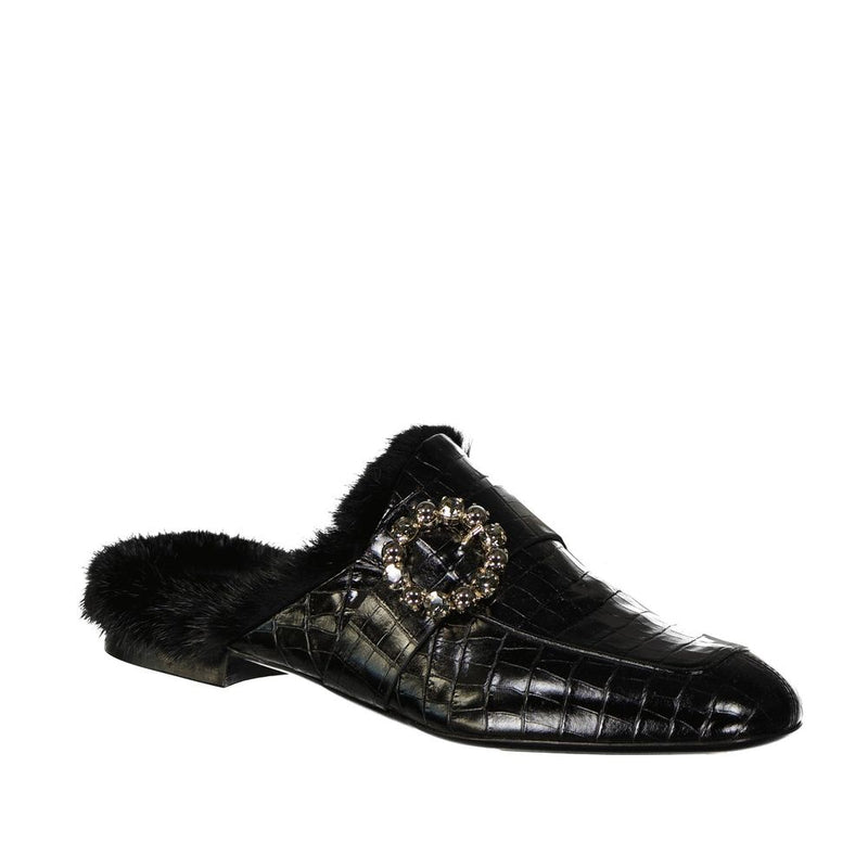 Eleventy Black Calfskin Mules for Women - Elegant & Comfortable