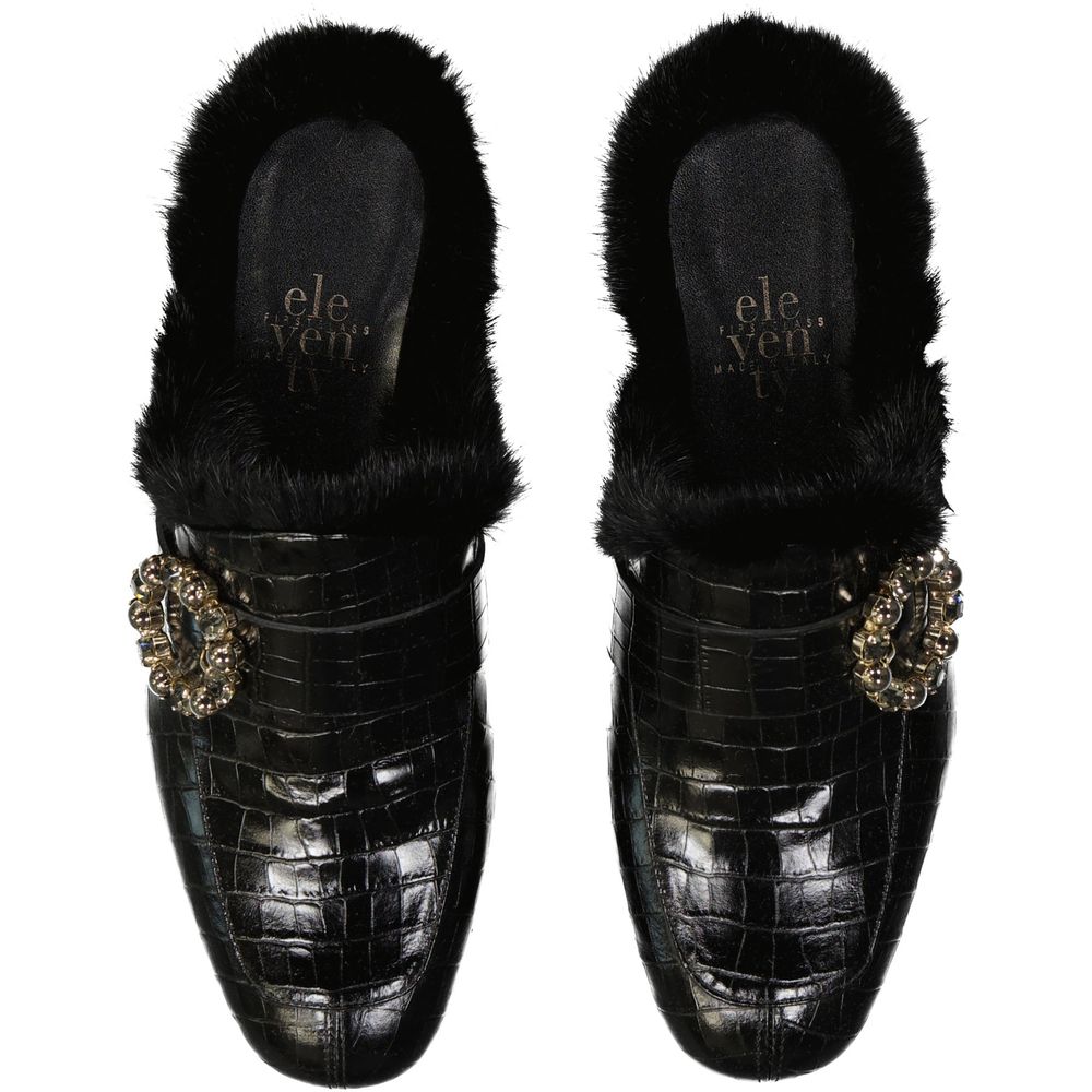 Eleventy Black Calfskin Mules for Women - Elegant & Comfortable