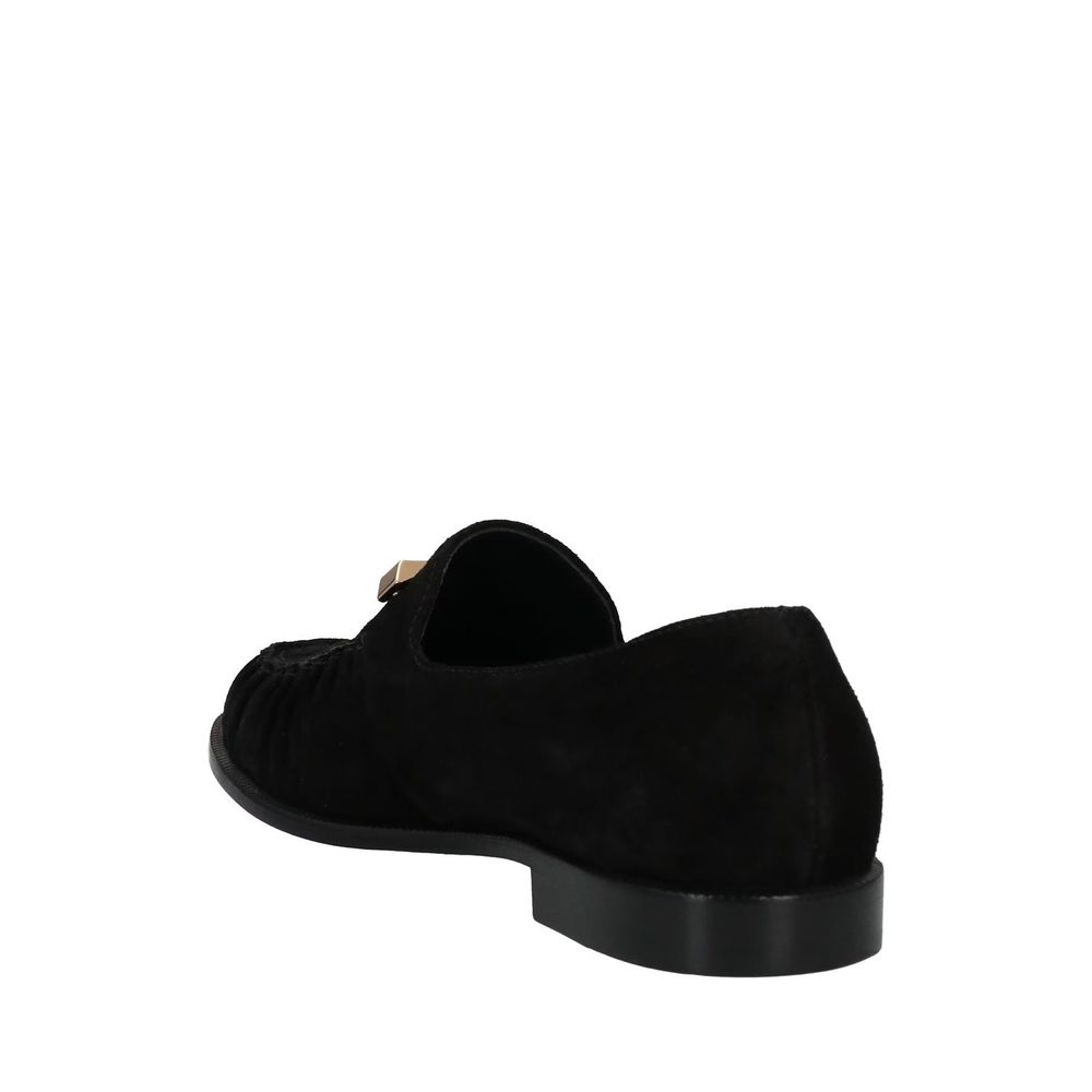 Giuseppe Zanotti Black Calfskin Slip-On Loafers for Men