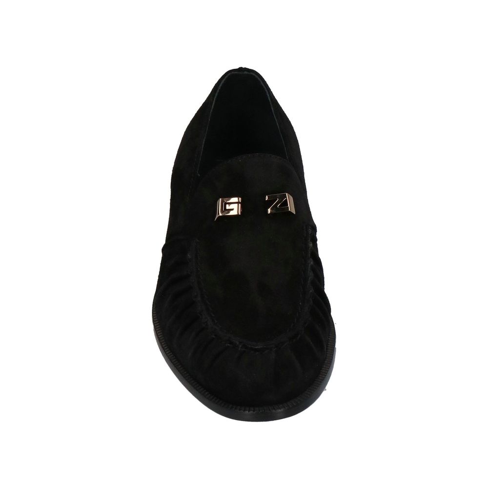 Giuseppe Zanotti Black Calfskin Slip-On Loafers for Men