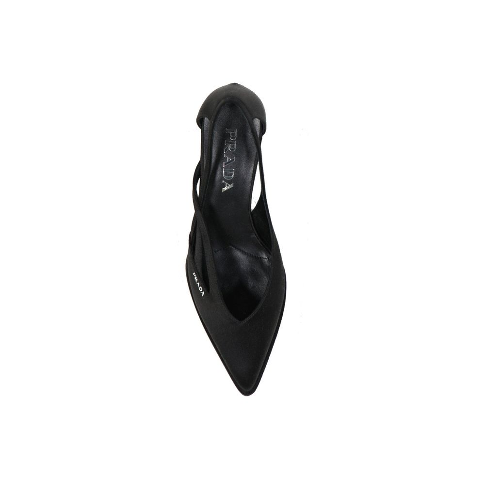 Prada Black Silk Mid Heel Pumps for Women - Elegant and Comfortable