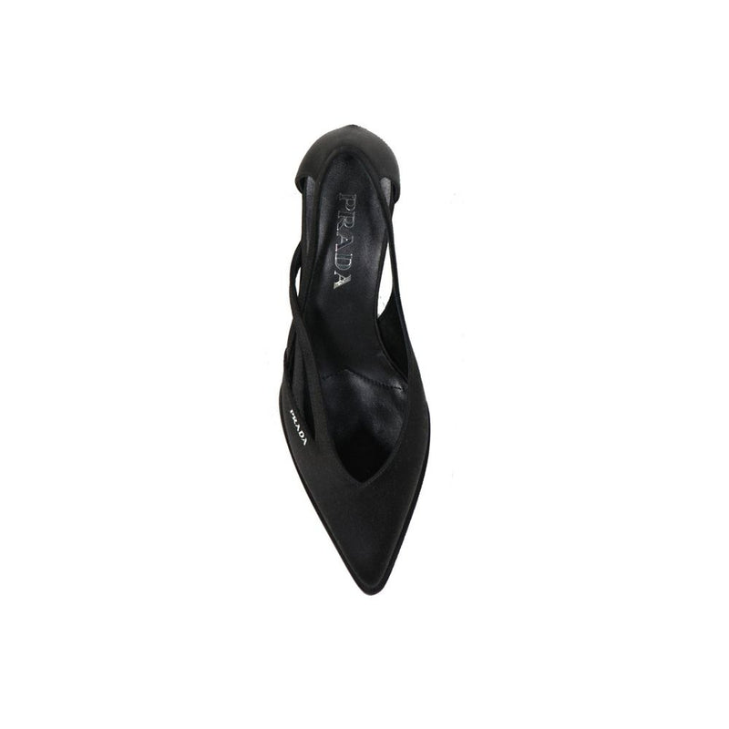 Prada Black Silk Mid Heel Pumps for Women - Elegant and Comfortable