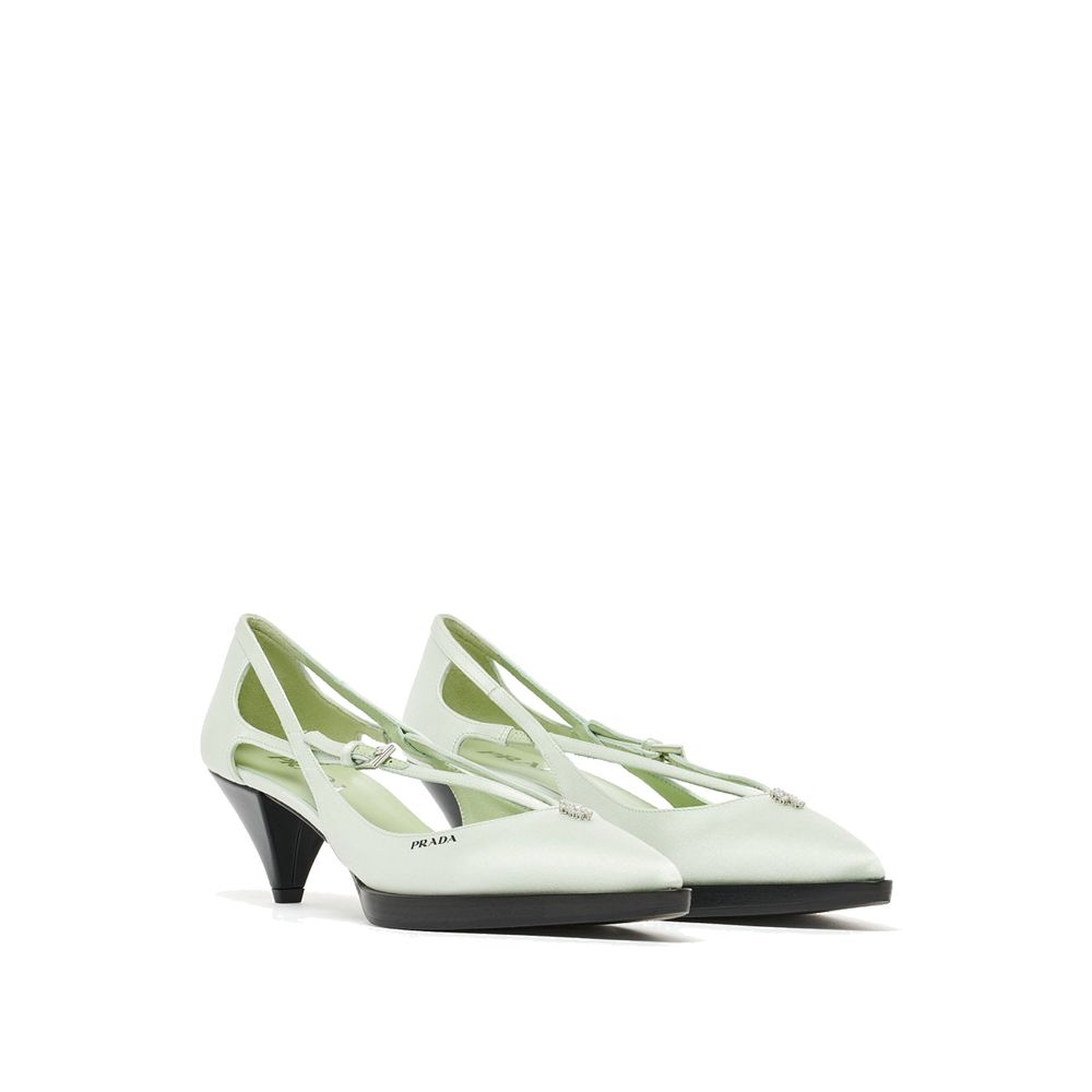 Prada Bicolor Silk Mid Heel Pumps for Women - Elegant Footwear