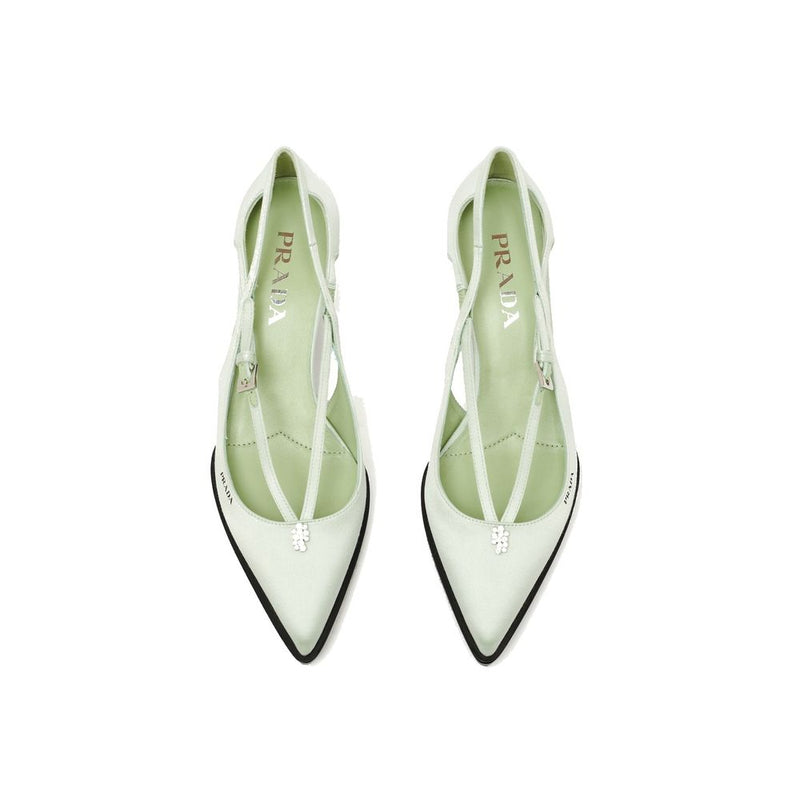 Prada Bicolor Silk Mid Heel Pumps for Women - Elegant Footwear
