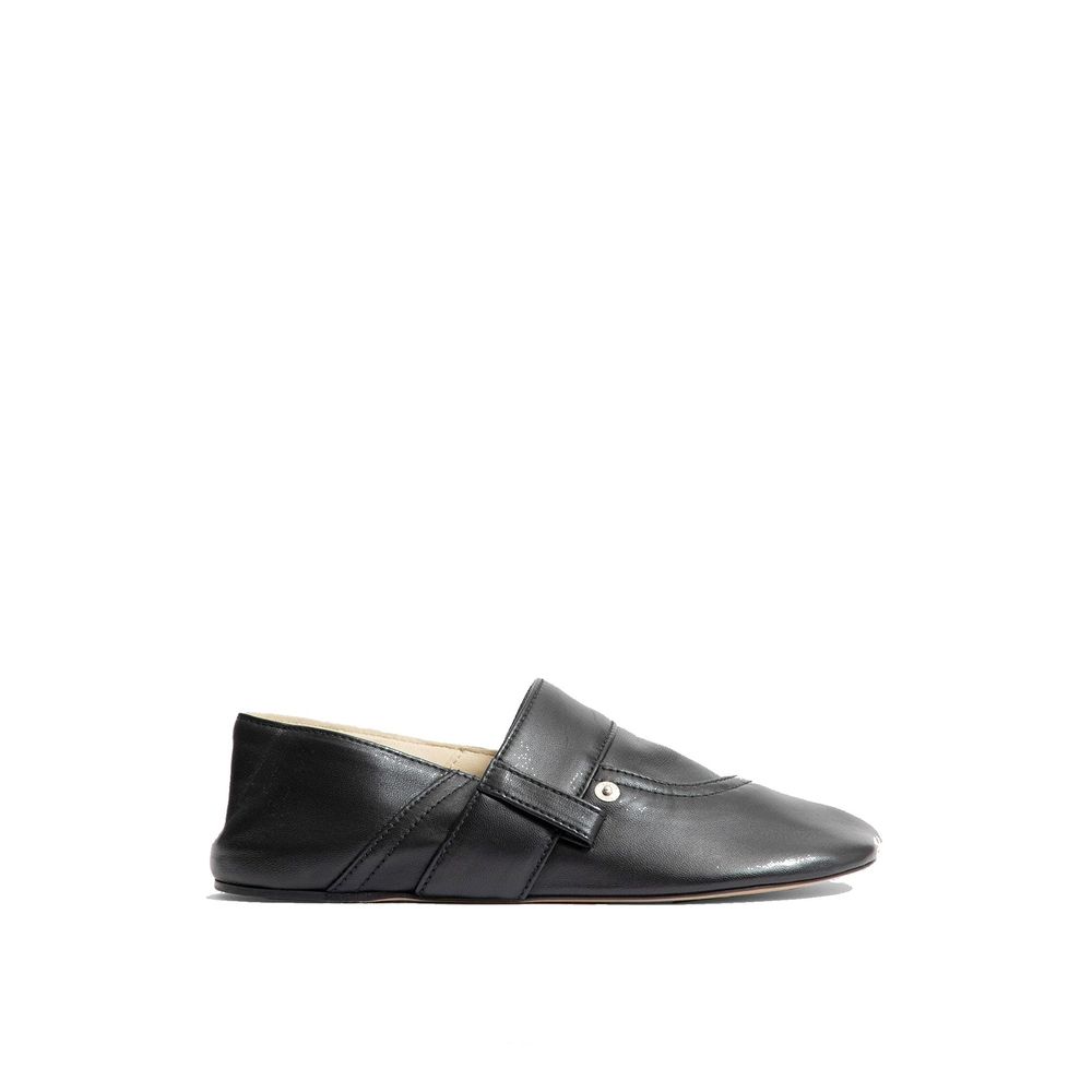 Pantoufles Loewe en cuir de veau noir