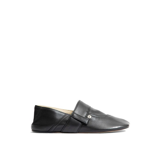 Pantoufles Loewe en cuir de veau noir