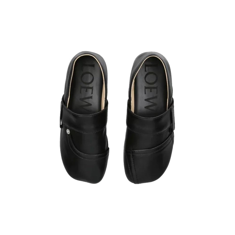 Pantoufles Loewe en cuir de veau noir