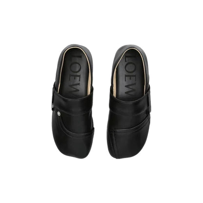 Pantoufles Loewe en cuir de veau noir