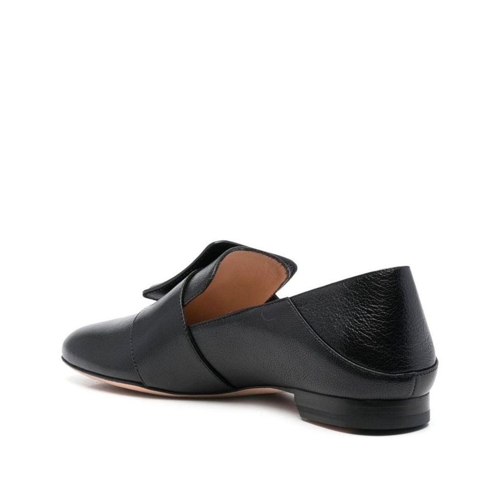 Bally Black Calfskin Slip-On Loafers for Women