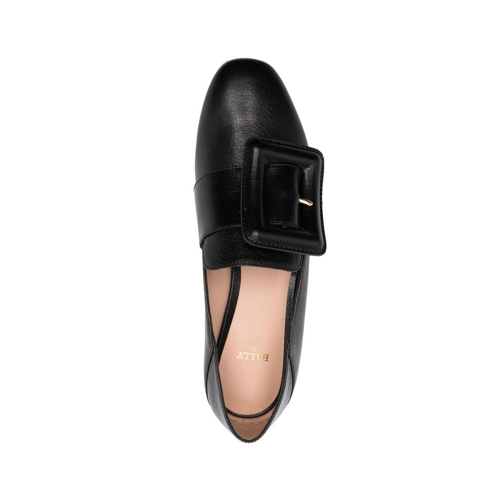 Bally Black Calfskin Slip-On Loafers for Women