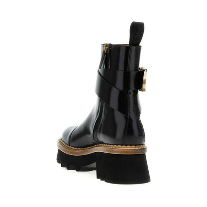 Chloé Black Calfskin Ankle Boots