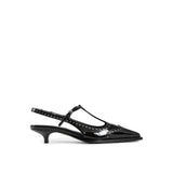 Miu Miu Black Calfskin Mid Heel Pumps for Women - Elegant Footwear