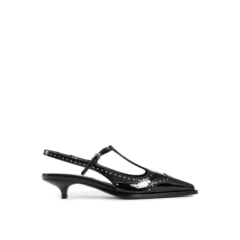Miu Miu Black Calfskin Mid Heel Pumps for Women - Elegant Footwear