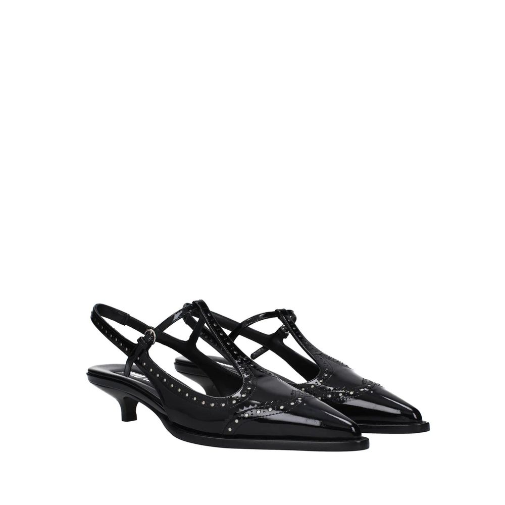 Miu Miu Black Calfskin Mid Heel Pumps for Women - Elegant Footwear