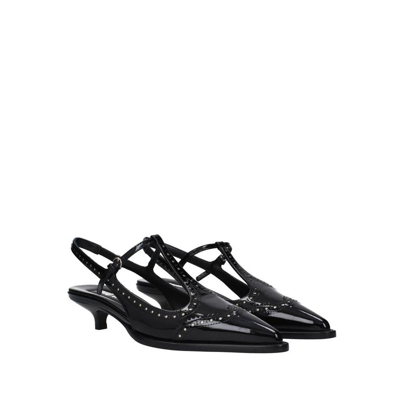 Miu Miu Black Calfskin Mid Heel Pumps for Women - Elegant Footwear