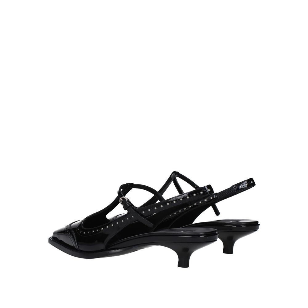 Miu Miu Black Calfskin Mid Heel Pumps for Women - Elegant Footwear