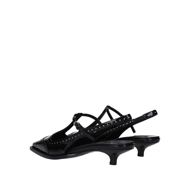 Miu Miu Black Calfskin Mid Heel Pumps for Women - Elegant Footwear