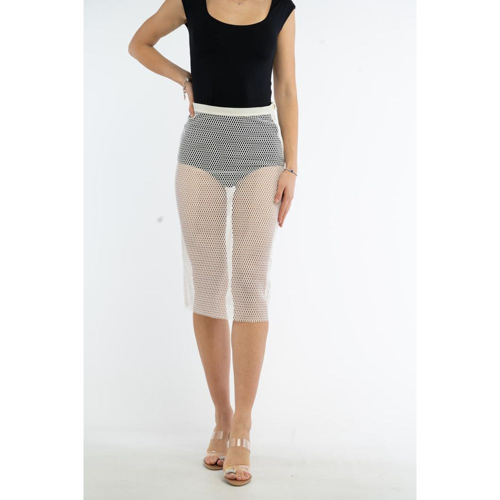 Patrizia Pepe White Midi Skirt for Women - Chic Polyester Design