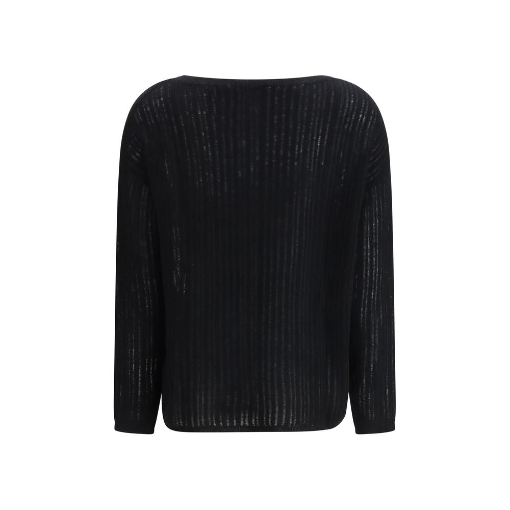 Allude Black Cashmere Sweater - Luxurious Timeless Style