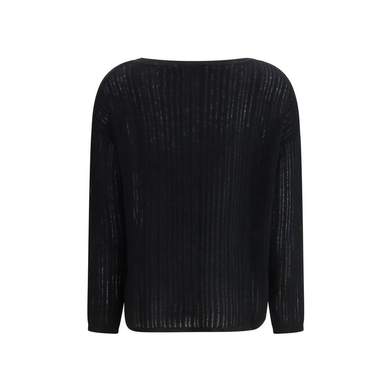 Allude Black Cashmere Sweater - Luxurious Timeless Style