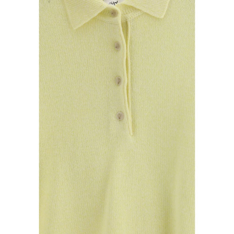Allude Bicolor Cashmere Sweater - Short Sleeve Polo Neck