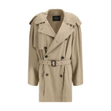 Balenciaga Beige Cotton Trench Coat - Oversized Fit